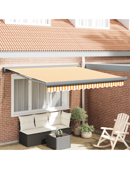 Tenda Retrattile Automatica Gialla e Bianca 300x250 cm