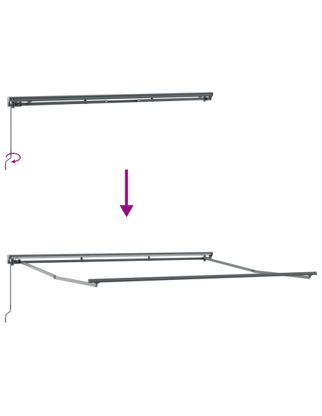 Tenda Retrattile Manuale Arancione e Bianca 350x250 cm