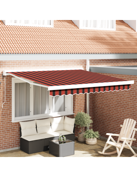 Tenda Retrattile Automatica Arancione e Marrone 350x250 cm