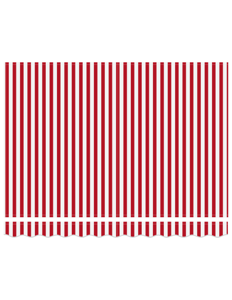 Tenda Retrattile Manuale con LED a Strisce Rosse e Bianche 350x250 cm