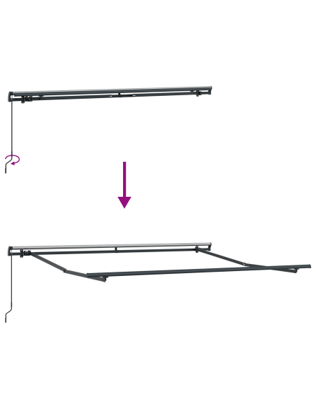 Tenda Retrattile Manuale Strisce Multicolore 350x250 cm