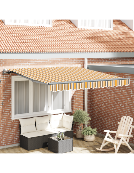 Tenda Retrattile Automatica Striscia Multicolore 350x250 cm