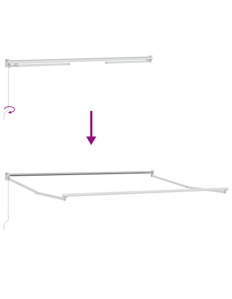 Tenda Retrattile Manuale a Righe Multicolore 350x250 cm