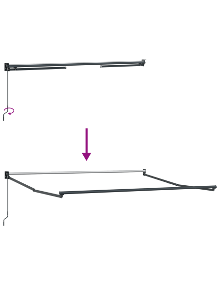 Tenda retrattile manuale strisce gialle e grigie 350x250 cm