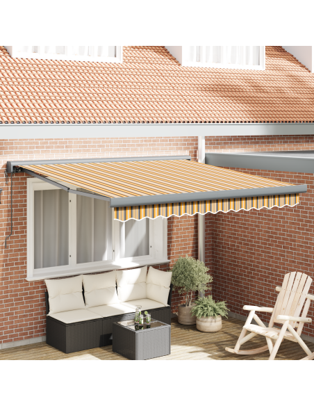 Tenda Retrattile Automatica a Strisce Multicolore 350x250 cm