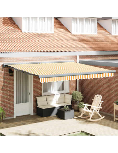 Tenda retrattile automatica gialla e bianca 400x300 cm
