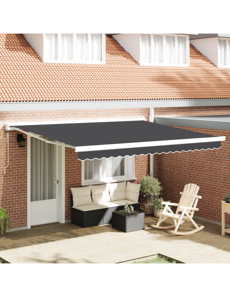 Tenda Retrattile Manuale Antracite 400x300 cm