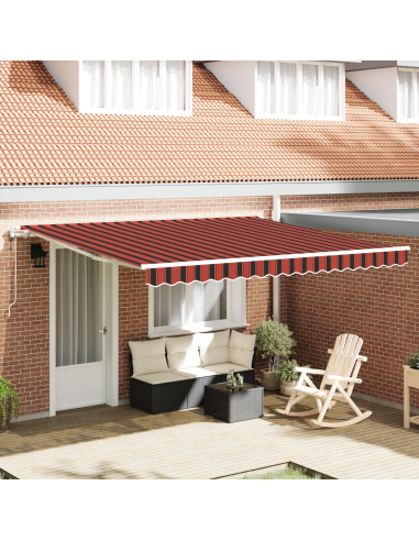 Tenda Retrattile arancione e marrone 400 × 300 cm Tessuto