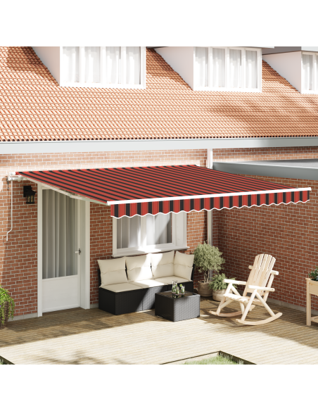 Tenda Retrattile arancione e marrone 400 × 300 cm Tessuto