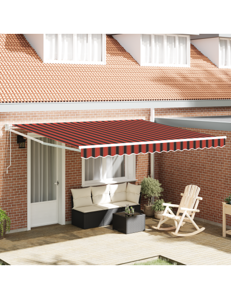 Tenda Retrattile Automatica Arancione e Marrone 400x300 cm