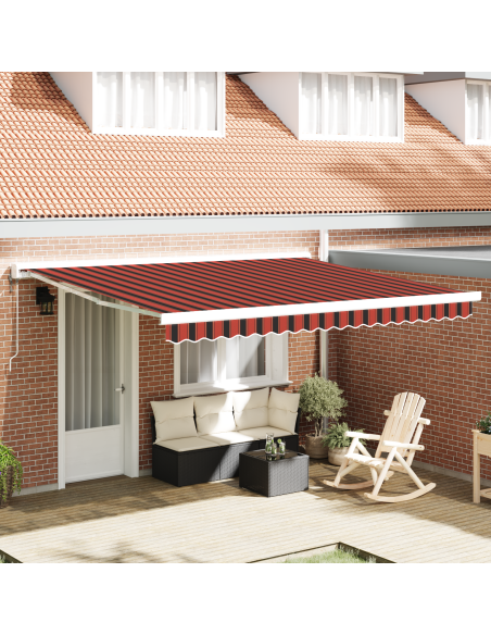 Tenda Retrattile Automatica Arancione e Marrone 400x300 cm