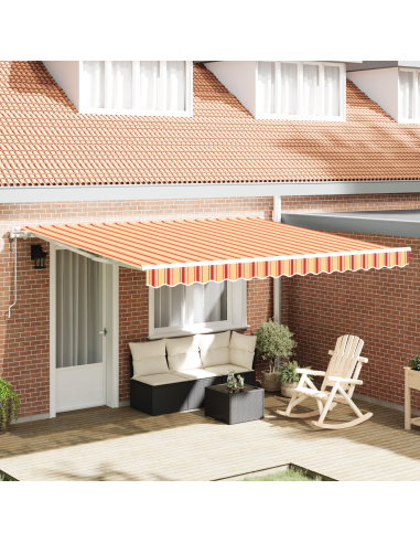 Tenda Retrattile Giallo e Arancione 400 × 300 cm Tessuto