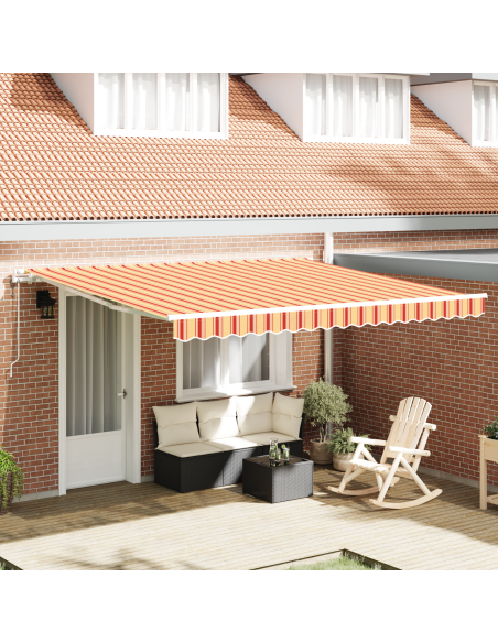 Tenda Retrattile Automatica Gialla e Arancione 4 x 3 m