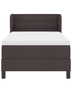 Letto a molle con materasso Marrone Scuro 80 x 200 cm Tessuto 2