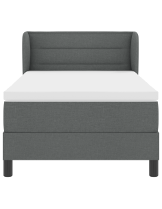 Letto a molle con materasso Grigio scuro 90 x 190 cm Tessuto 2