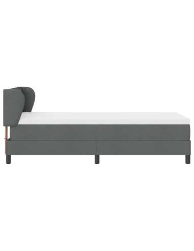 Letto a molle con materasso Grigio scuro 90 x 190 cm Tessuto