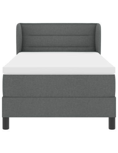 Letto a molle con materasso Grigio scuro 90 x 200 cm Tessuto
