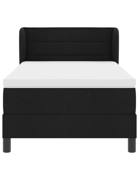 Letto a Molle con Materasso Nero 90x200 cm Tessuto