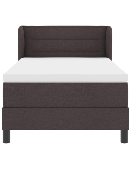 Letto Box Spring  con Materasso Marrone Scuro 90x200 cm in Tessuto