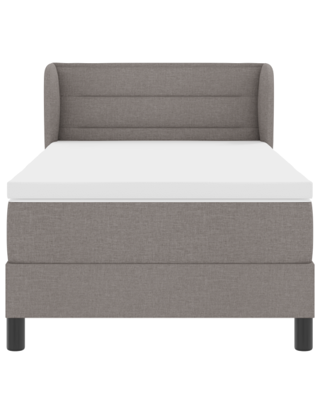 Letto Box Spring con Materasso - Tortora - 90x200 cm - Tessuto