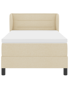 Letto a molle con materasso Crema 90 x 200 cm Tessuto 2