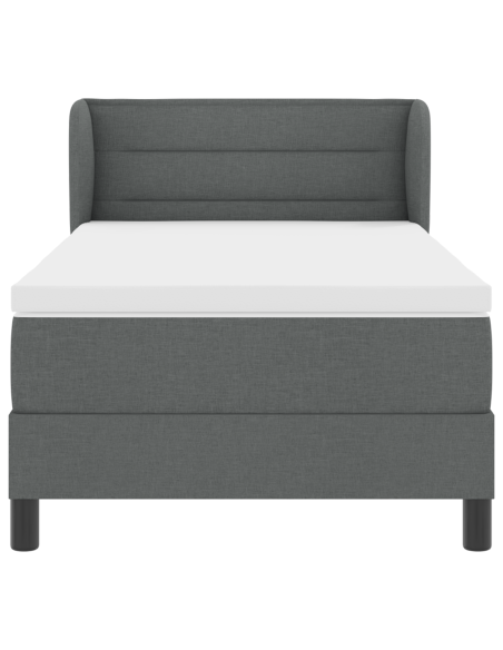 Letto Boxspring con Materasso Grigio Scuro 100x200 cm Tessuto