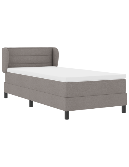 Letto Box Spring con Materasso Tortora 100x200 cm Tessuto