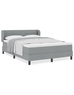 Letto a molle con materasso Grigio chiaro 140 x 190 cm Tessuto 2