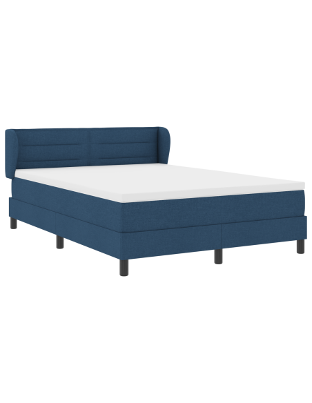 Letto Box Spring con Materasso Blu 140x190 cm in Tessuto