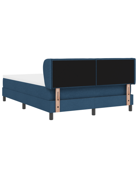 Letto Box Spring con Materasso Blu 140x190 cm in Tessuto