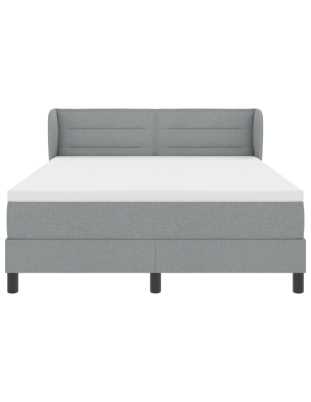 Letto a molle con materasso Grigio chiaro 140 x 200 cm Tessuto