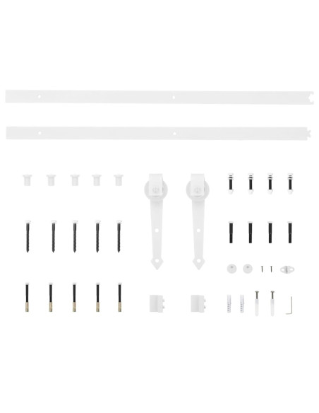Porta Scorrevole  con Set Hardware 61x198.5 cm Legno Massiccio in Pino