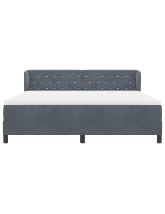 Letto a molle con materasso Grigio scuro 180 x 200 cm Velluto 2