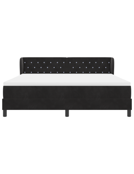 Letto a Box con Materasso Nero 180x200 cm in Velluto