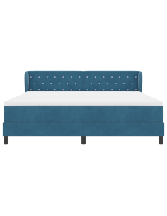 Letto a molle con materasso Blu scuro 180 x 200 cm Velluto 2