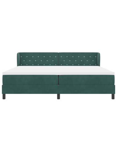 Letto a molle con materasso Verde scuro 200 x 200 cm Velluto
