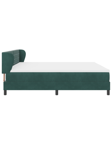 Letto a molle con materasso Verde scuro 200 x 200 cm Velluto