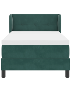 Letto a molle con materasso Verde scuro 80 x 200 cm Velluto 2