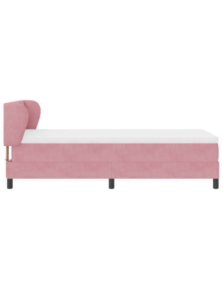 letto a molle  con materasso rosa 80x200 cm in velluto