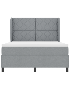 Letto a molle con materasso Grigio chiaro 160 x 200 cm Tessuto 2