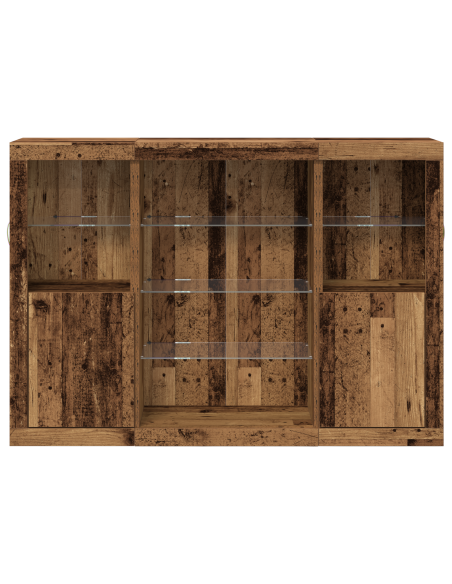 Credenza con luci LED Legno Vecchio 143 x 37 x 100 cm Legno ingegnerizzato
