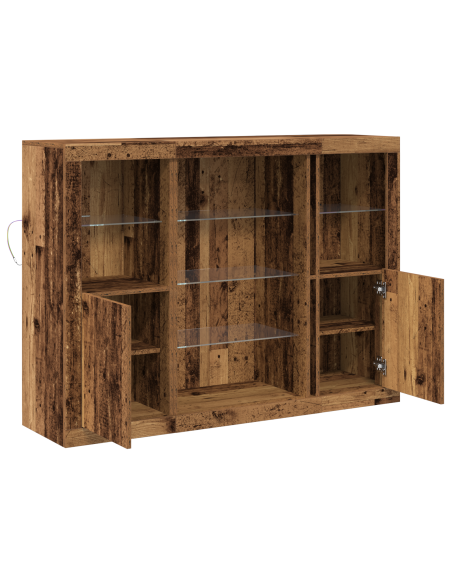 Credenza con luci LED Legno Vecchio 143 x 37 x 100 cm Legno ingegnerizzato
