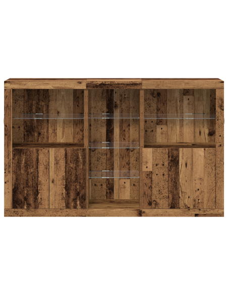 Credenza  con Luci LED Legno Antico 162x37x100 cm