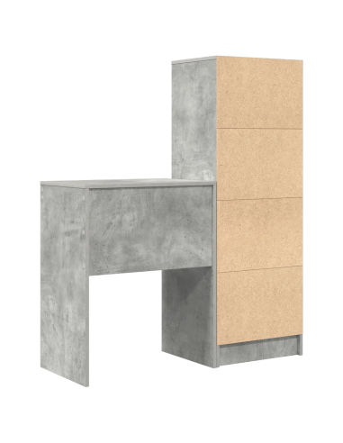 Scrivania con cassetto 2 pcs Grigio cemento