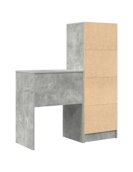 Scrivania con cassetto 2 pcs Grigio cemento