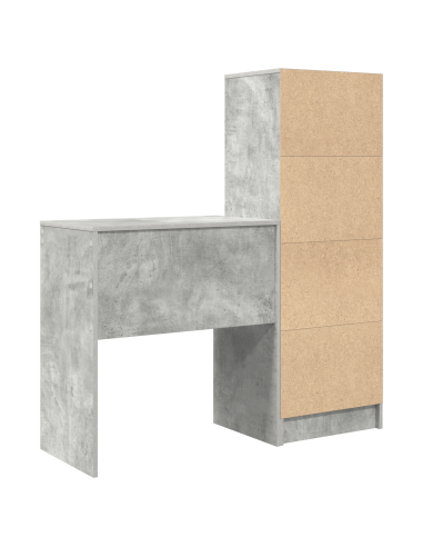 Scrivania con cassetto 2 pcs Grigio cemento