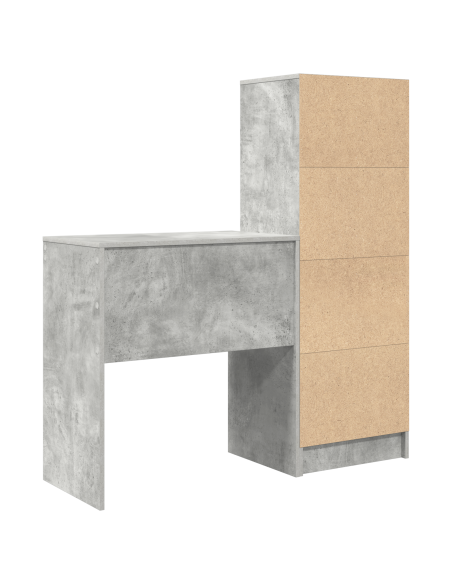 Scrivania con cassetto 2 pcs Grigio cemento