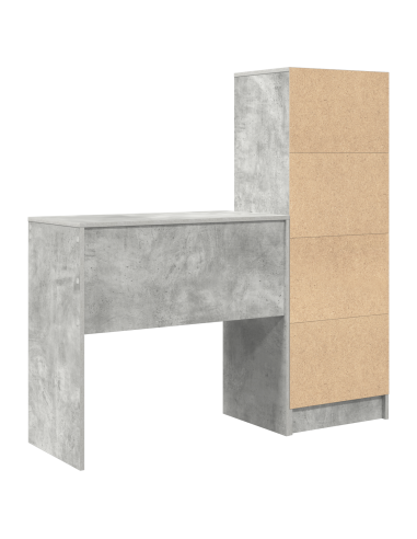 Scrivania con cassetto 2 pcs Grigio cemento