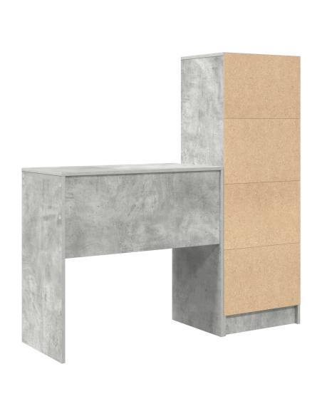 Scrivania con cassetto 2 pcs Grigio cemento