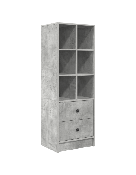 Scrivania con Storage Grigio Cemento Legno Ingegnerizzato